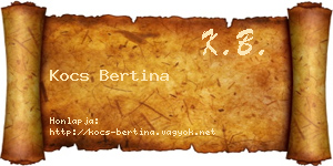 Kocs Bertina névjegykártya